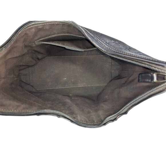 GUCCI Guccissima Leather Embossed GG Black Small Shoulder Bag - Picture 5 of 9